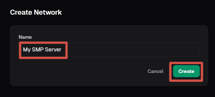 Creating a network in the panel